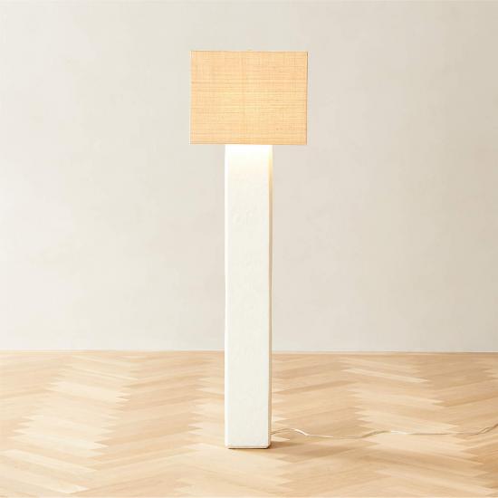 Lido White Plaster Floor Lamp