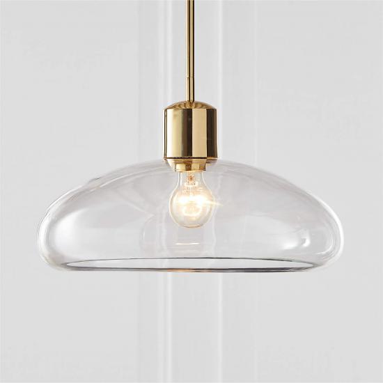 Iona Polished Brass and Clear Glass Pendant Light