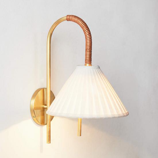 Pogo Brass and Cane Wall Sconce