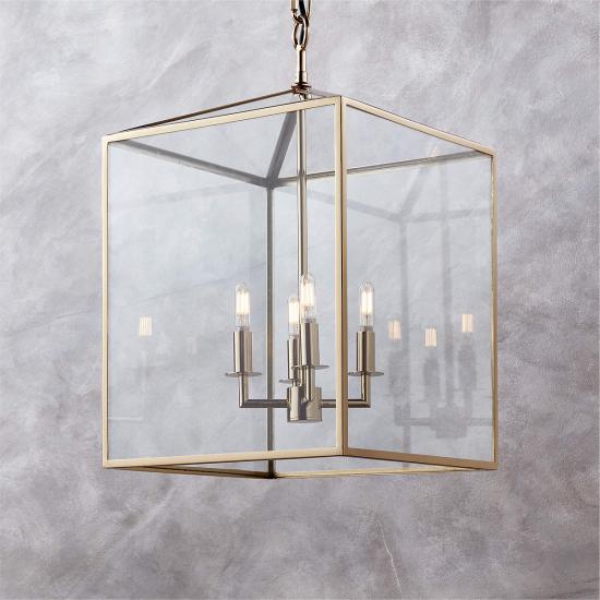 Denver Indoor/Outdoor Polished Brass Pendant Light