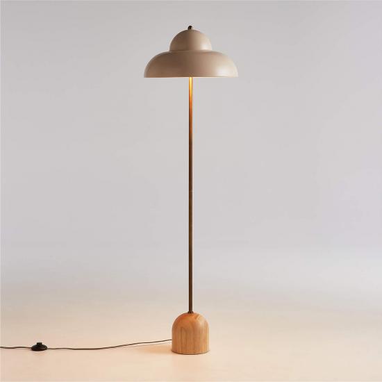 Eloise Pink Metal and Wood Floor Lamp