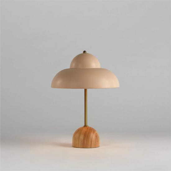 Eloise Wood and Pink Metal Table Lamp