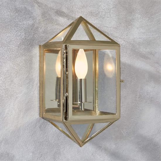 Denver Indoor/Outdoor Polished Brass Wall Sconce