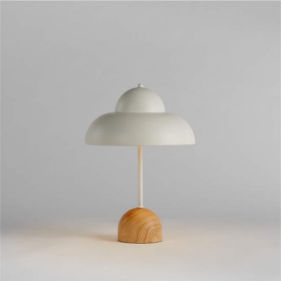 Eloise Wood and White Metal Table Lamp