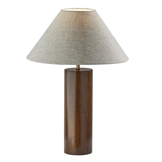 Modern Walnut Poplar Wood Column Table Lamp