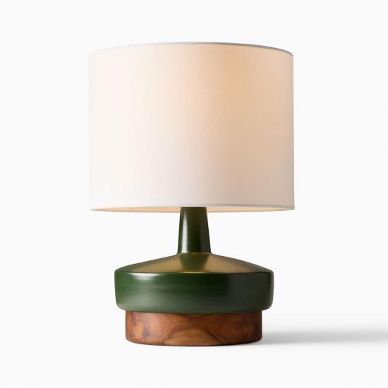 Wood & Green Ceramic Table Lamp (17)