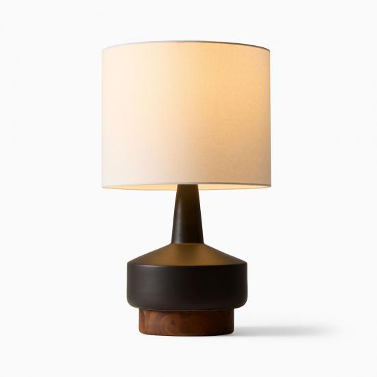 Wood & Black Ceramic Table Lamp (22)