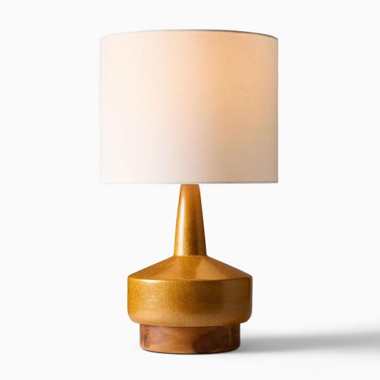 Wood & Reactive Rust Ceramic Table Lamp (22)