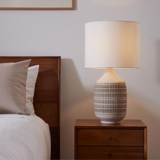 Mojave White & Sand Ceramic Table Lamp (26)