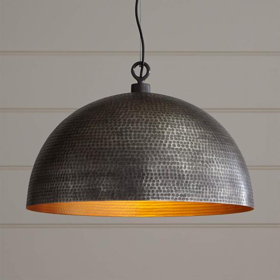 Rodan Hammered Metal Dome Pendant Light