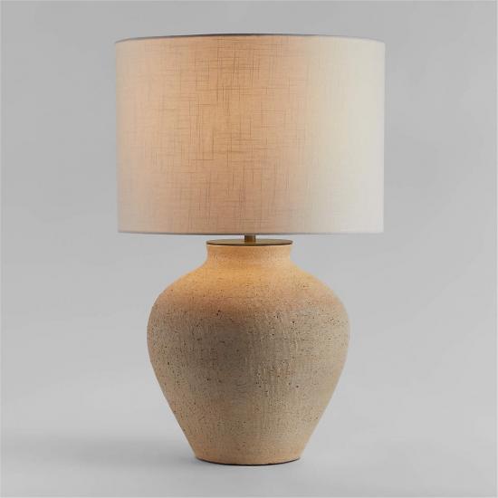 Corfu Cream Table Lamp with Linen Drum Shade