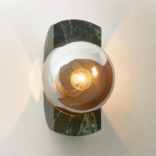 Neptune Green Marble Wall Sconce Light