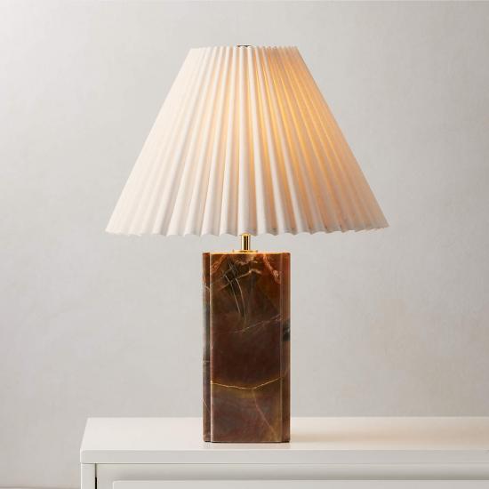 Bianca Dark Red Marble Table Lamp