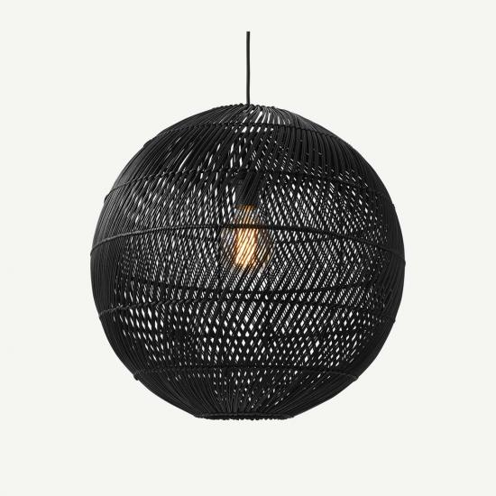 Java Black Rattan Round Lamp Shade