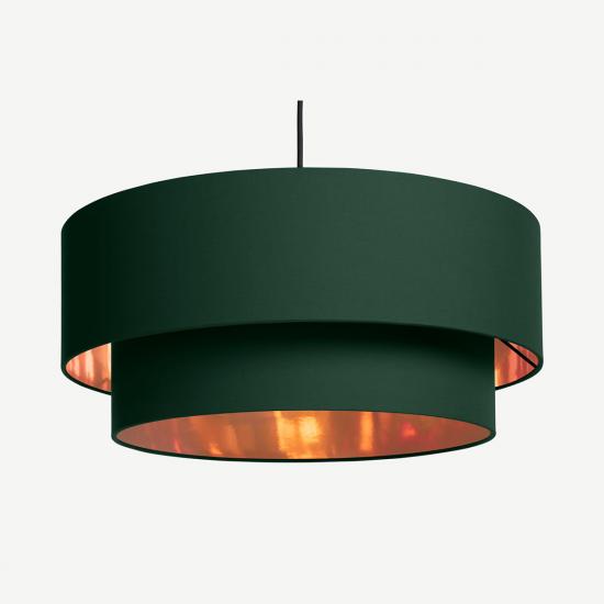 Oro 50cm Green and Copper Layered Pendant Drum Lamp Shade