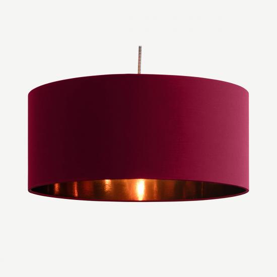 Oro 45cm Marsala & Copper Pendant Drum Lamp Shade