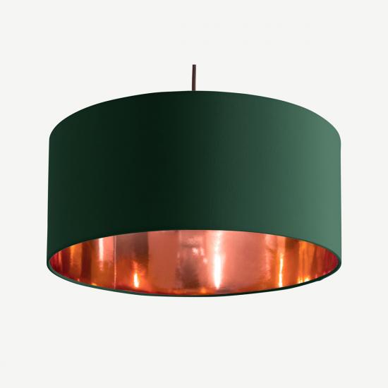 Oro 45cm Green & Copper Pendant Drum Lamp Shade