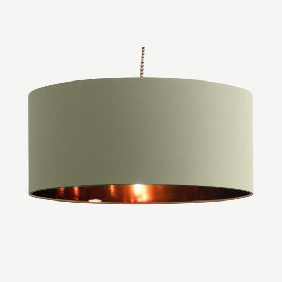 Oro 45cm Desert Sage & Copper Pendant Drum Lamp Shade