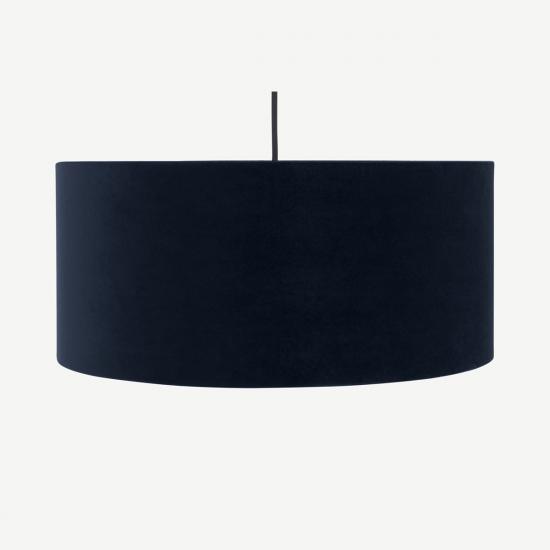 Carmella 45cm Dark Navy Velvet Drum Pendant Lamp Shade