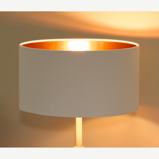 Oro 30cm White Clay & Copper Lamp Shade