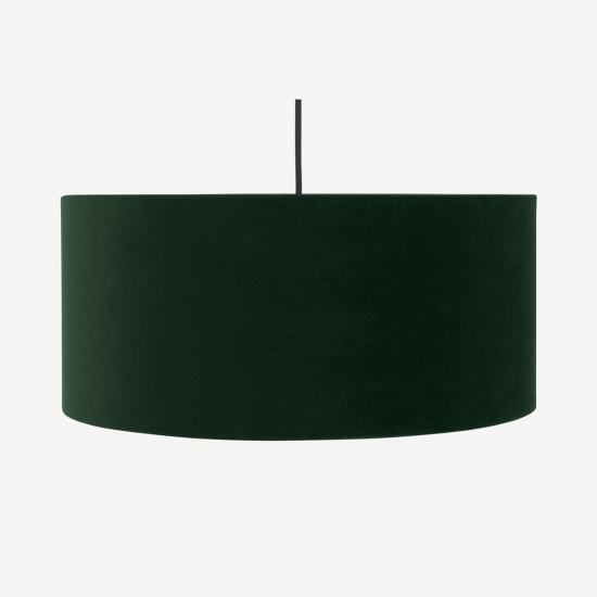 Carmella 45cm Forest Green Velvet Drum Pendant Lamp Shade