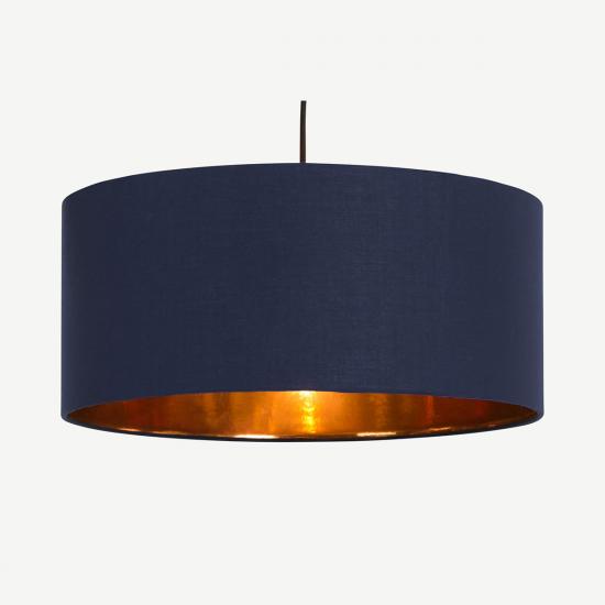 Oro 45cm Navy & Copper Pendant Drum Lamp Shade