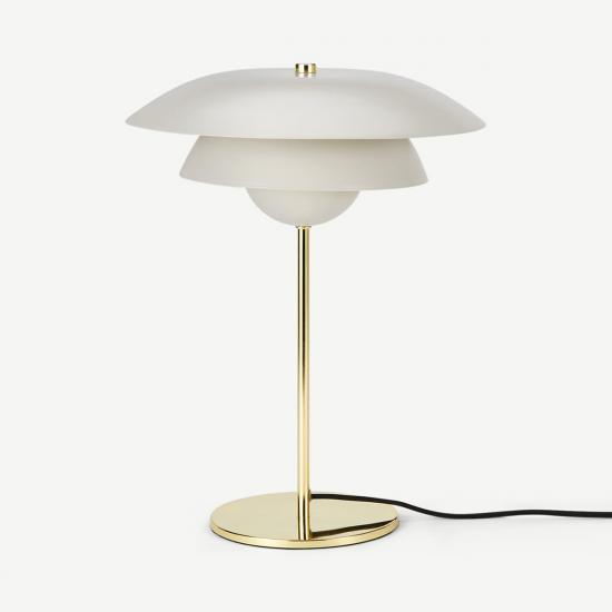 Brunswick Warm Grey and Brass Layered Metal Table Lamp