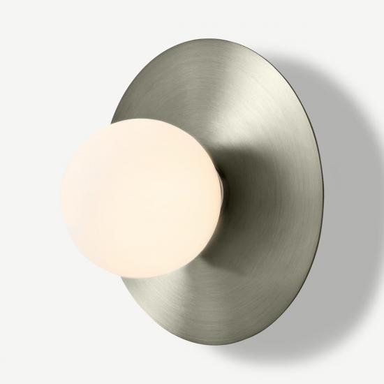 Miwa Brushed Chrome & Frosted Glass Wall Light