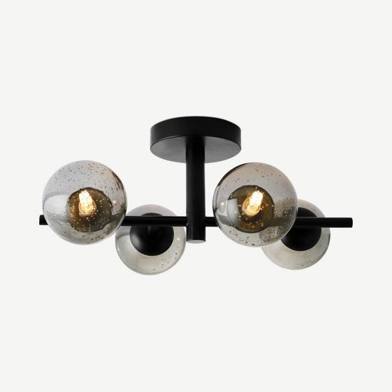 Isia Small Black Bathroom Flush Light