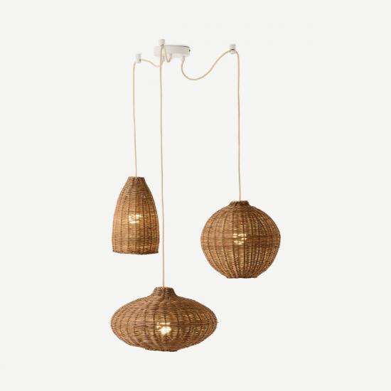 Georgia Natural Rattan Cluster Ceiling Light