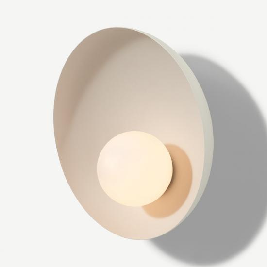 Malta Warm Grey & Opal Glass Bathroom Wall Lamp