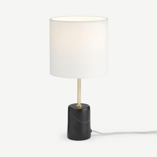 Rita Black Marble & Brass Bedside Table Lamp