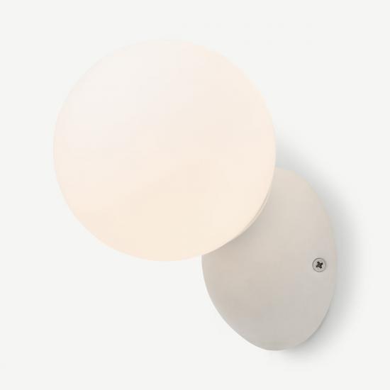 Vetro White & Frosted Glass Outdoor Wall Light