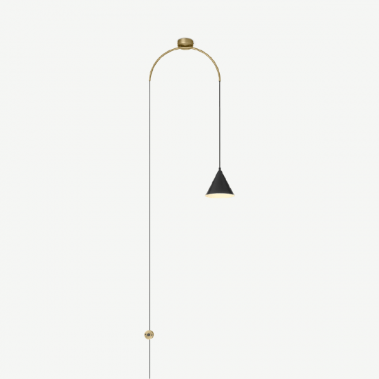 Amada Black & Antique Brass Wall Lamp