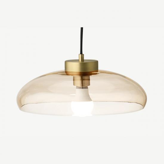 Avril Champagne Glass & Brushed Brass Ceiling Light