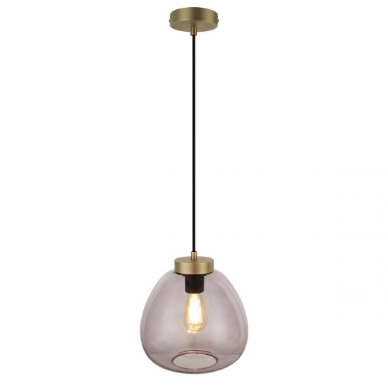 Fifi Smoked Glass & Brushed Brass Ceiling Light