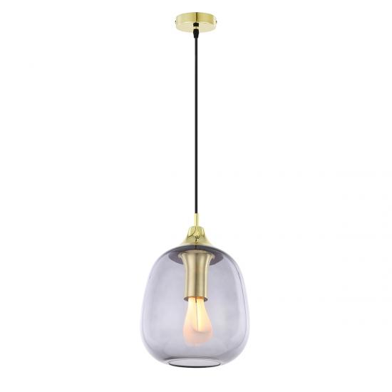 Benincasa Hispida Smoked Glass & Polished Brass Ceiling Light