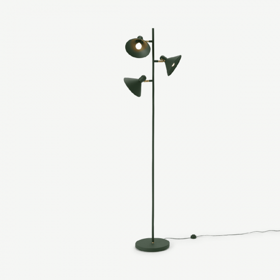 Ogilvy Green & Antique Brass Floor Lamp