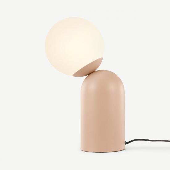 Vetro Dusty Nude Pink and Opal Glass Table Lamp