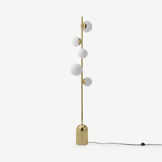 Vetro Brass & Opal Glass Floor Lamp