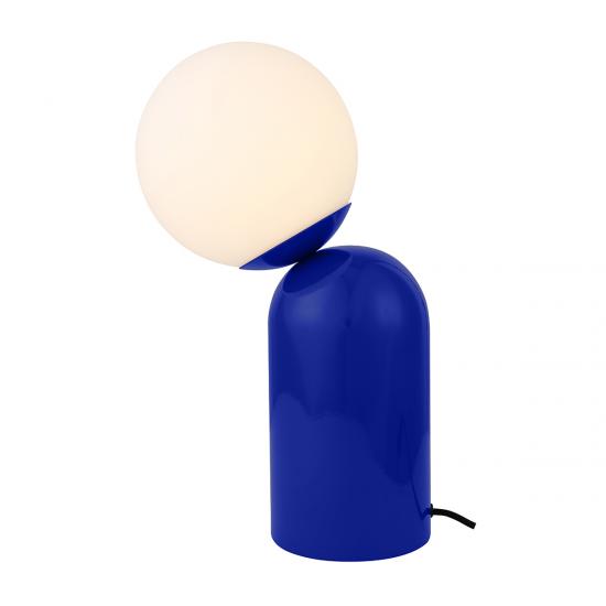 Vetro Glossy Blue and Opal Glass Table Lamp