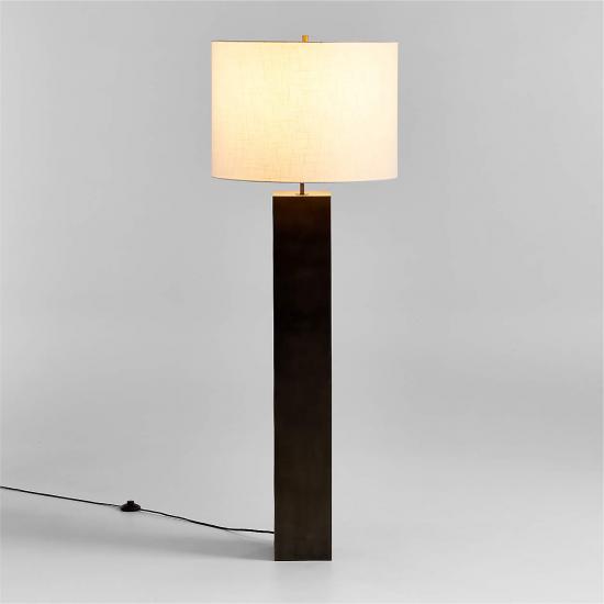 Folie Black Square Floor Lamp with Drum Shade