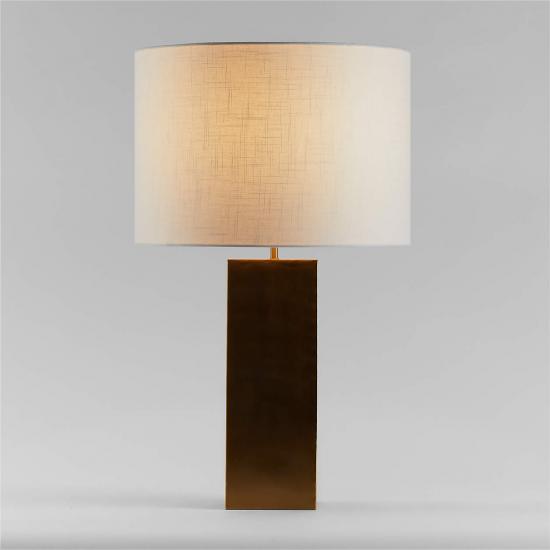 Folie Brass Square Table Lamp with Drum Shade