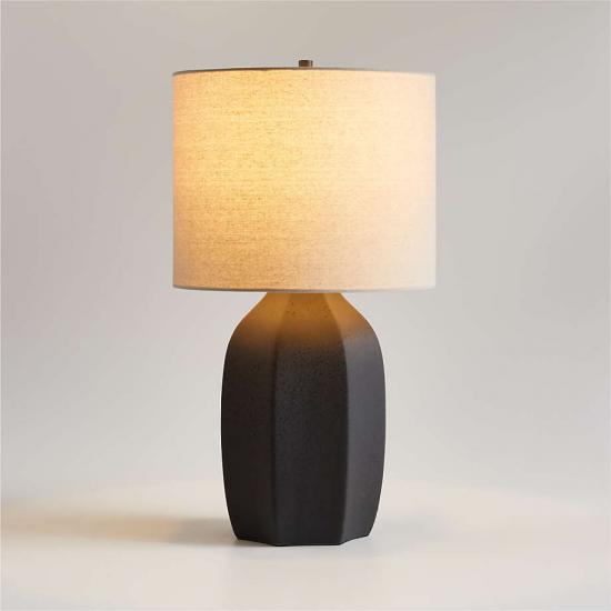 Amaryllis Small Black Ceramic Table Lamp