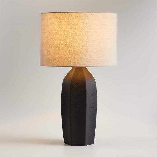 Amaryllis Large Black Ceramic Table Lamp