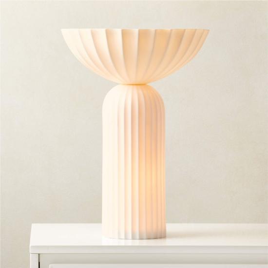 Fluted White Porcelain Table Lamp