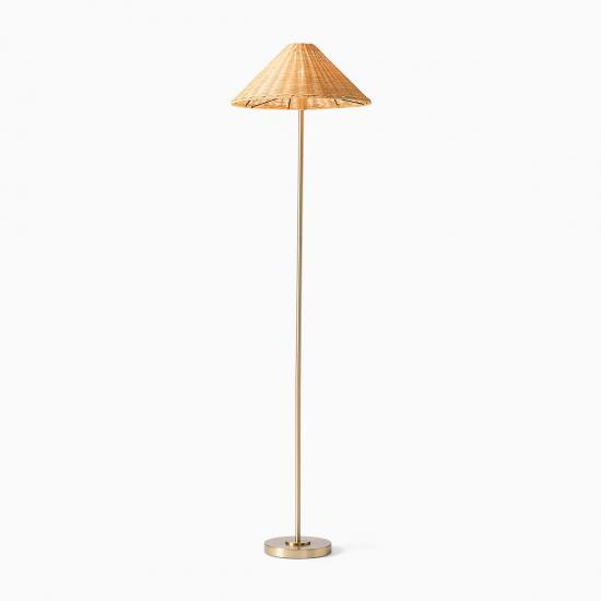 Beatrix Light Bronze Wicker Shade Floor Lamp (61)