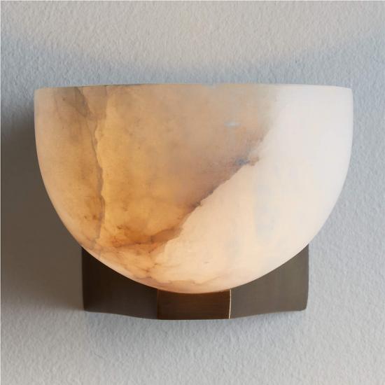 Ando Brass Alabaster Sconce Light