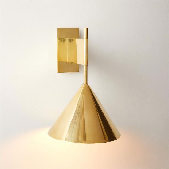 Tolio Polished Brass Conical Wall Sconce Light