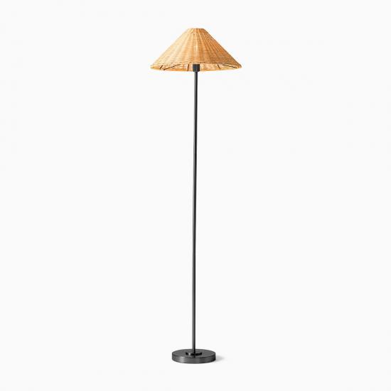 Beatrix Dark Bronze Wicker Shade Floor Lamp (61)